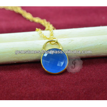 Schönes Chalcedon 18k Gold überzogene Edelsteinschmucksachen